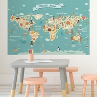 【輕鬆壁貼】兒童世界地圖 | 6色 - 無痕/居家裝飾