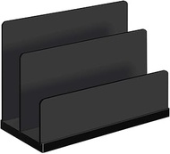 Wedo Black Office 633001 Letter Stand Acrylic Glass with 2 Compartments Rubber Feet 15 x 6.8 x 10.7 