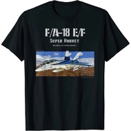 F/A-18 E/F Super Hornet Jet Fighter Airplane Baju-T Lelaki Lengan Pendek Kasual Kapas Leher Bulat