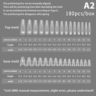 Z. 180 Pcs/Box Sandwich Dual Nail Forms 15 Size Extensions-Dual Forms Coffin Almond Nail Forms Salon