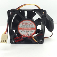[Cooling Fan] EVERCOOL EC6025H12C 6025 3-Wire Fan 12V 0.20A Stop Automatic Alarm Function