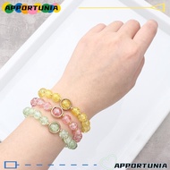 APPORTUNIA Korean Daisy Bracelet, Elastic Multicolor Bohemian Bracelet,  Lucky Crystal Beaded Bracel