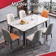 Simhact Dining Table Marble Dining Table And Chair Home Dining Chair Scratch Resistant High Temperature Sintered Stone Table