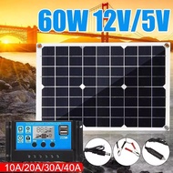 60W/100w Solar Panel +Solar Charge Controller LCD LED Display Solar Cell PWM12/18V 10/30A USB Panel 