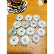 Medium-big Donut Burmese Jade pendant necklace