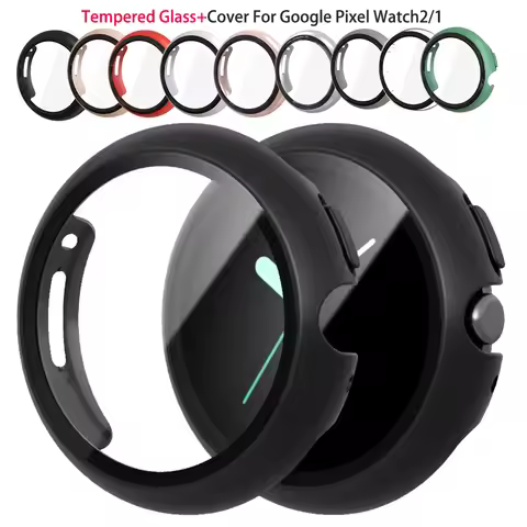 Tempered Glass+Cover For Google Pixel Watch PC Protective Case Full Anti-collision Screen Protector 