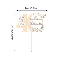 YOMDID 40th Happy Birthday Cake Topper 40th Birthday Cake Toppers Wooden 40th Happy Birthday for Wed