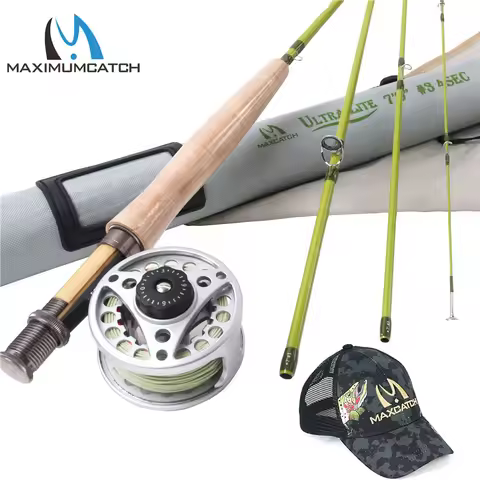 Maximumcatch 2/3WT 6/6.5/7/7.5FT Fly Rod Combo Medium-Fast Fly Fishing Rod &Fly Reel With Line Fly F