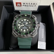 【ของแท้ ส่งตรงจากญี่ปุ่น】Citizen Bn0228-06W Promaster Eco-Drive Marine Series Diver 200M นาฬิกาข้อมือ ลายพราง สีเขียว