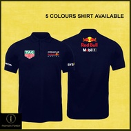 👑 เสื้อโปโล JERSEY Polo Classic T Shirt Embroidery Red Bull F1 ORACLE TAG LOGO SULAM FOR MEN AND WO 