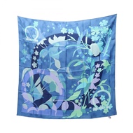 [二手，A-Class] Salvatore Ferragamo Ferragamo 絲巾，Gancini 花卉圖案，女用真絲巾。