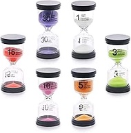 Swpeet 6 Pack 6 Colors Sand Timer Hourglass Sandglass Timer Assortment Kit, 1 min/3 mins/5 mins/10 m