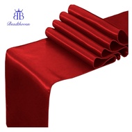 2pcs Polyester Table Runner for Dining Table Rectangle Dark Red 2720x300x0.5mm