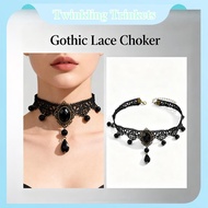 Choker Necklace Black Pendant Lace Necklace Chokers Gothic Choker Lace Necklace for Women