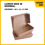 Lunch Box Size M Normal Plain (1 PCS) Brown Kraft Paper Food Grade PE Lamination Size M