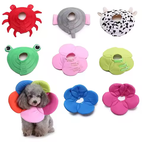Dog Surgery Collar, Anti Barking Collar Dog,Flower Shape Recovery Collar for Pomeranian, Isabelino S