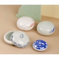Tianyitang Empty Ink Pad Box Seal Box Ceramic Box Ink Box Retro Seal Carving Seal Box Calligraphy Pa