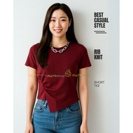 A87.2 Women's Asymmetric Rib Knit T-shirt – Short sleeve