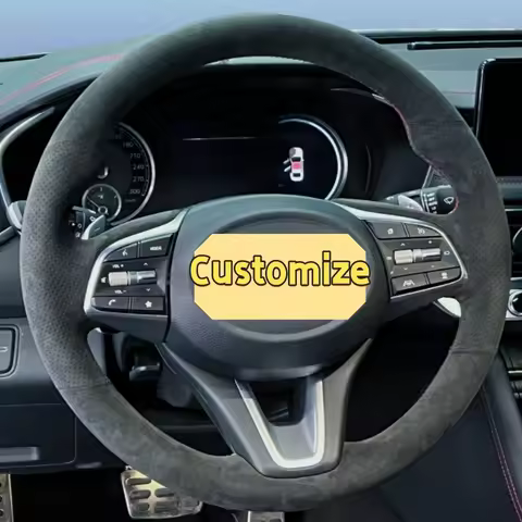 Customize DIY Suede Car Steering Wheel Cover For Genesis G70 IK 2018 2019 2020 2021 2022 Steering Wh