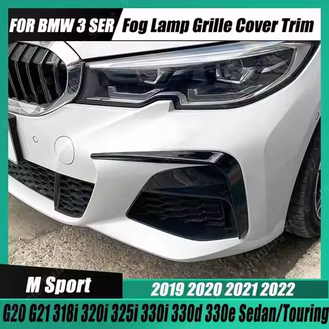 For BMW G20 G21 Car Front Bumper Lip Spoiler Fog Lamp Cover Trim Grille 318i 320i 325i 330i 330d 330