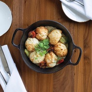 美國LODGE 美國製雙耳圓形鑄鐵平底煎烤鍋-21cm L5RPL3