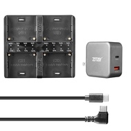 4-Channel USB C Fast Charging Station with PD 65W Quick Charger Adapter Kit for Sony NP-F550, NP-F75
