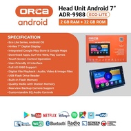 New Orca Eco Lite 7 Inch Android Headunit 2GB Ram Orca Carplay 7 Inch/
