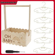 Baby Crate Basket with Handle Practical Infant Storage Crate with Hangers Baby Closet Crate for Clot