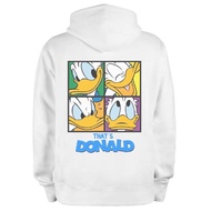 White Hoodie Donald Duck Hoodie Sweater Cotton Fleece Material