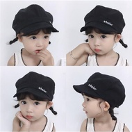 ✽❏◑Versi Korea Topi Bayi Huruf Kanak-Kanak Beret Beret Lembut Personaliti Liar Topi Retro Kanak-Kana
