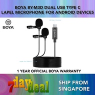 BOYA BY-M3D Dual Type C Lapel Lavalier Microphone (For Type C device Smartphone / Tablet / Laptop)