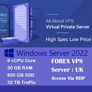FOREX VPS SERVER 8 CORE 30 GB RAM