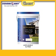 [5Litres/White] FEDERAL PAINT Acrylshield Exterior Wall Paint / Weather paint / Cat dinding luar