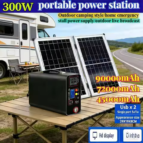 300W 220V Portable Power Station Solar Generator 333Wh 90000mAh LiFePo4 Portable Power Bank for Camp