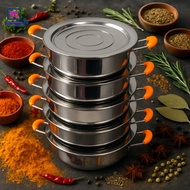 5pcs Royal Kadai Stainless Steel Induction Cookware Set Cooking Kadai Set