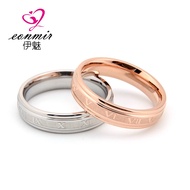 Stylish and beautifully eroded lucky Roman numerals ring Stainless steel tri-color men's ring