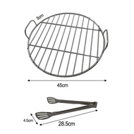 ตะแกรงตะแกรงกลมสำรองสแตนเลสพร้อมที่จับสำหรับเตาย่าง7432
