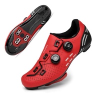 2 MTB Cycling Shoes Cleats SPD Self-Locking Road Bike Boots Men Women Racing Speed Cycling Sneaker Carbon Fiber Biking Footwear