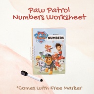 (SG SELLER) Paw Patrol Numbers Tracing Activity Worksheet with Free Marker Children's Day Gift Birthday Gift