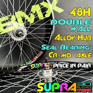 BMX 20inch 48H WHEELSET DOUBLEWALL RIM SEAL BEARING ALLOY HUB BICYCLE BASIKAL