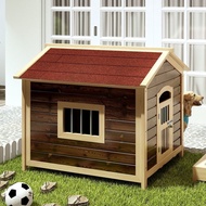 Outdoor Pet House Solid Wood Dog House Sun Protection, Corrosion Protection, Waterproof Cat Villa Dog House Large Dog Ho