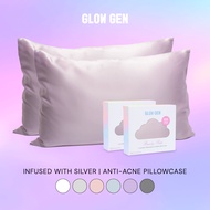 GLOW GEN 🇲🇾 Beauty Sleep Duo | 2x Anti-Acne Satin Pillowcases | Silver infused
