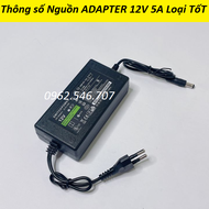 Bộ đổi nguồn điện 220v sang 12V-5A (DC) (Nhựa) Nguồn led 12V 5A - Bộ Adapter Chuyển Nguồn 12v 5A (