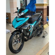 Y15 COVERSET MX KING 2022 CYAN HITAM ORIGINAL INDONESIA