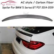 F07 AC Style Real Carbon Fiber Spoiler For BMW 5 Series GT F07 535i 550i Trunk Boot Lip Spoiler Spli