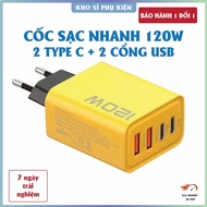 4-port charger, 120W includes: 2 Type C ports and 2 USB ports - 4-in-1 fast charger, 120W fast charg