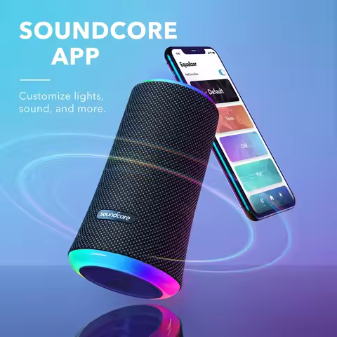 Anker Soundcore Flare 2 Bluetooth Speaker IPX7 Waterproof 360 Surround Sound 12 Hours Long Standby P