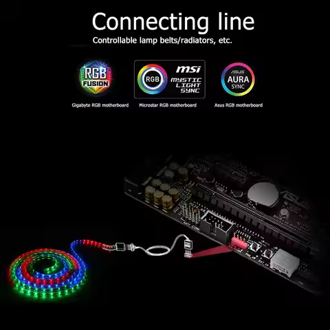 PHANTEKS RGB LED Strip Connector Cable 4Pin Extension Cord for MicroStar/Asus
