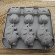 แม่พิมพ์ซิลิโคนไข่นึ่งอาหารญี่ปุ่นแม่พิมพ์ซิลิโคนรูปแมวดาว4ชิ้นสำหรับกล่องอาหารกลางวันเบนโตะ2022