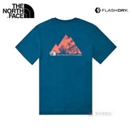 ★滿3000免運★[雙和專賣店] THE NORTH FACE 男 吸濕排汗登山印花短袖T恤/7WF5/珊瑚藍